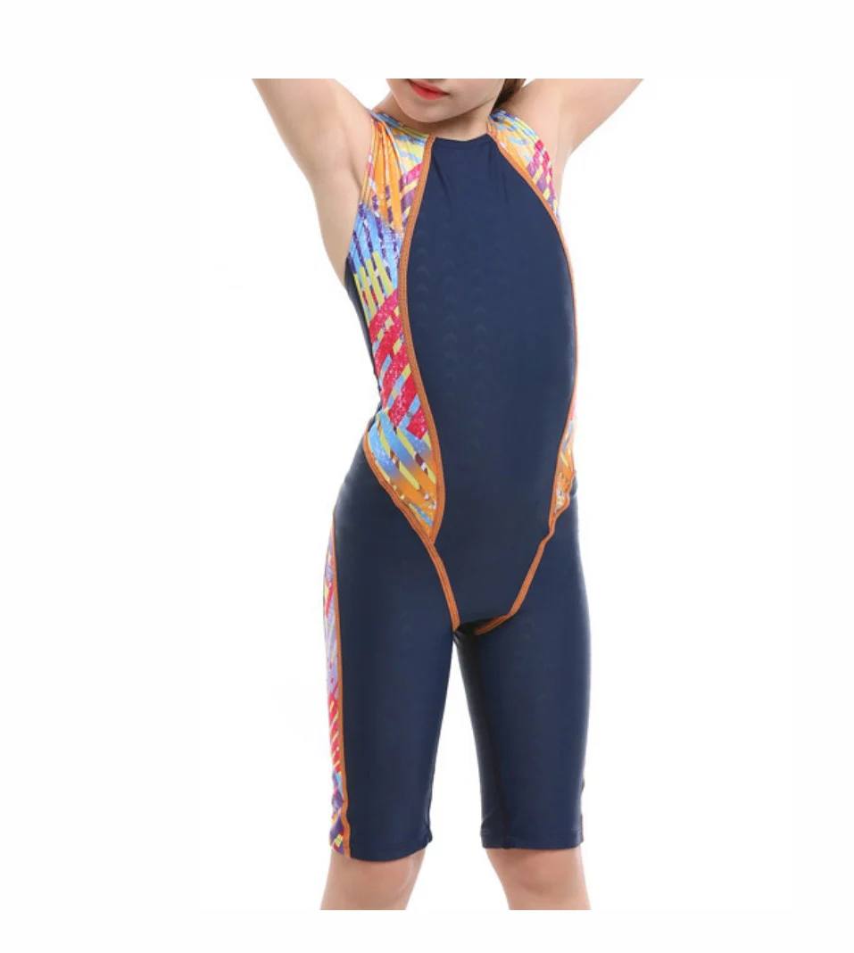 Bañador de entrenamiento profesional para niños, traje de baño