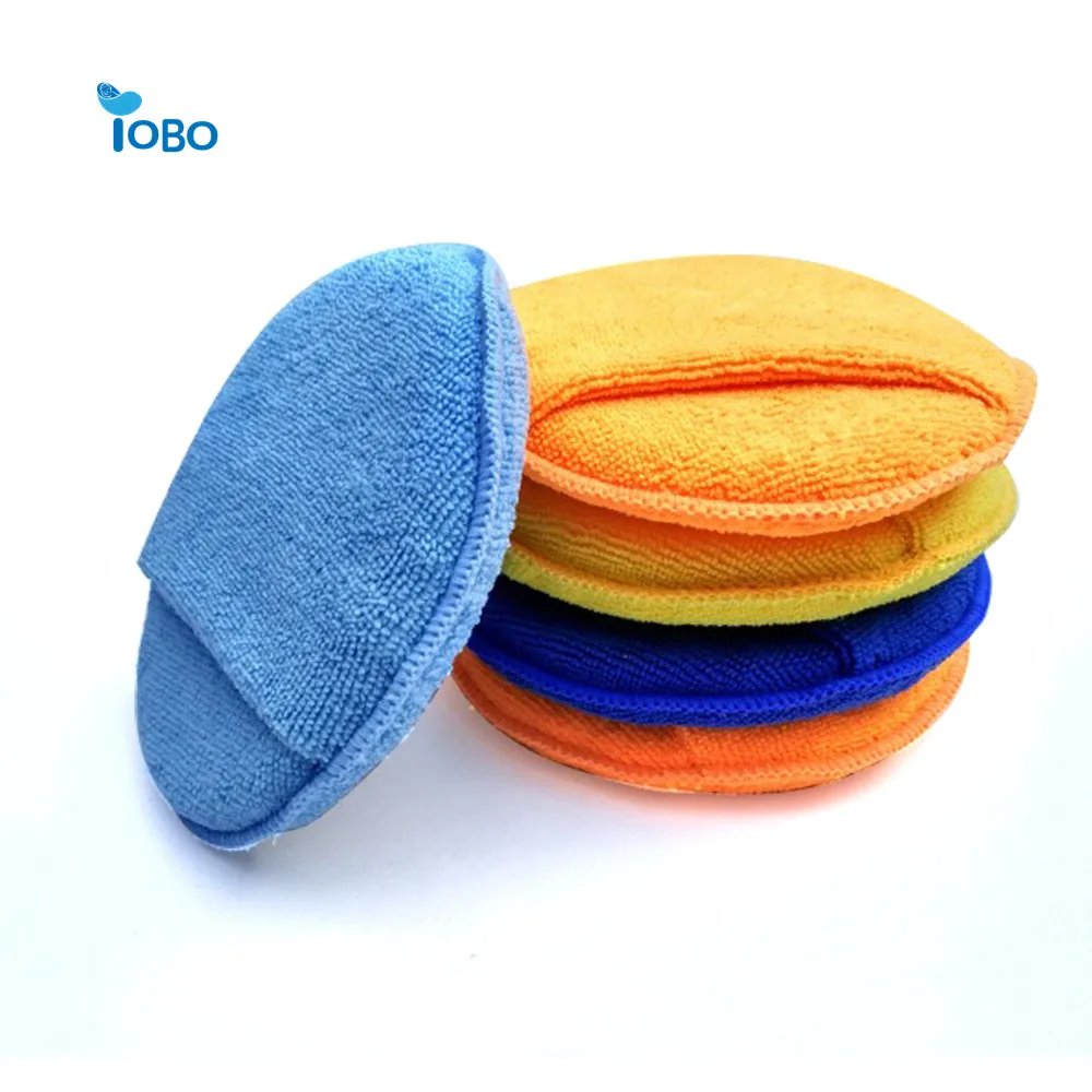 Ультра мягкая микрофибра для мытья автомобиля аппликатор воска круглая губка депиляции с карманом пальцев нанесения восковой буфера