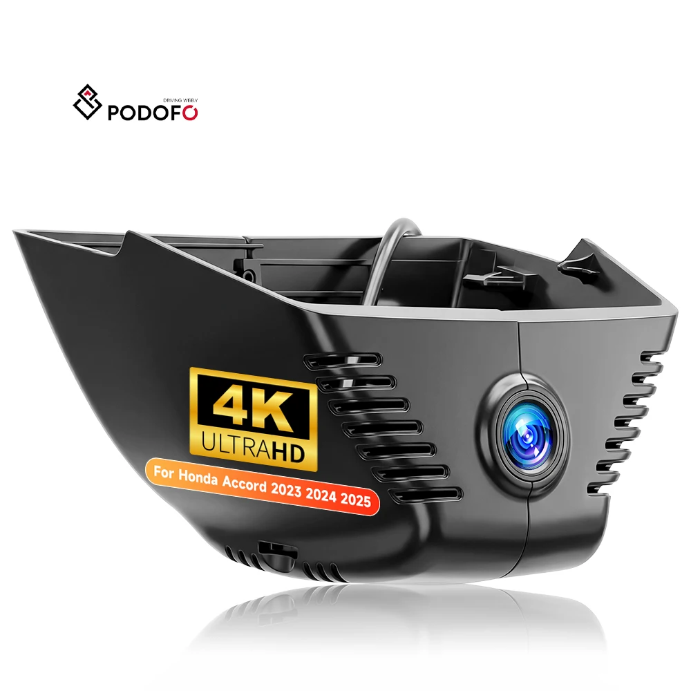 Podofo 4K Plug and Play Hidden Dash Cam for Honda Accord /Hybrid 2023-2025 Car Camera 2160P WiFi APP Loop Recording G-Sensor OEM L6006