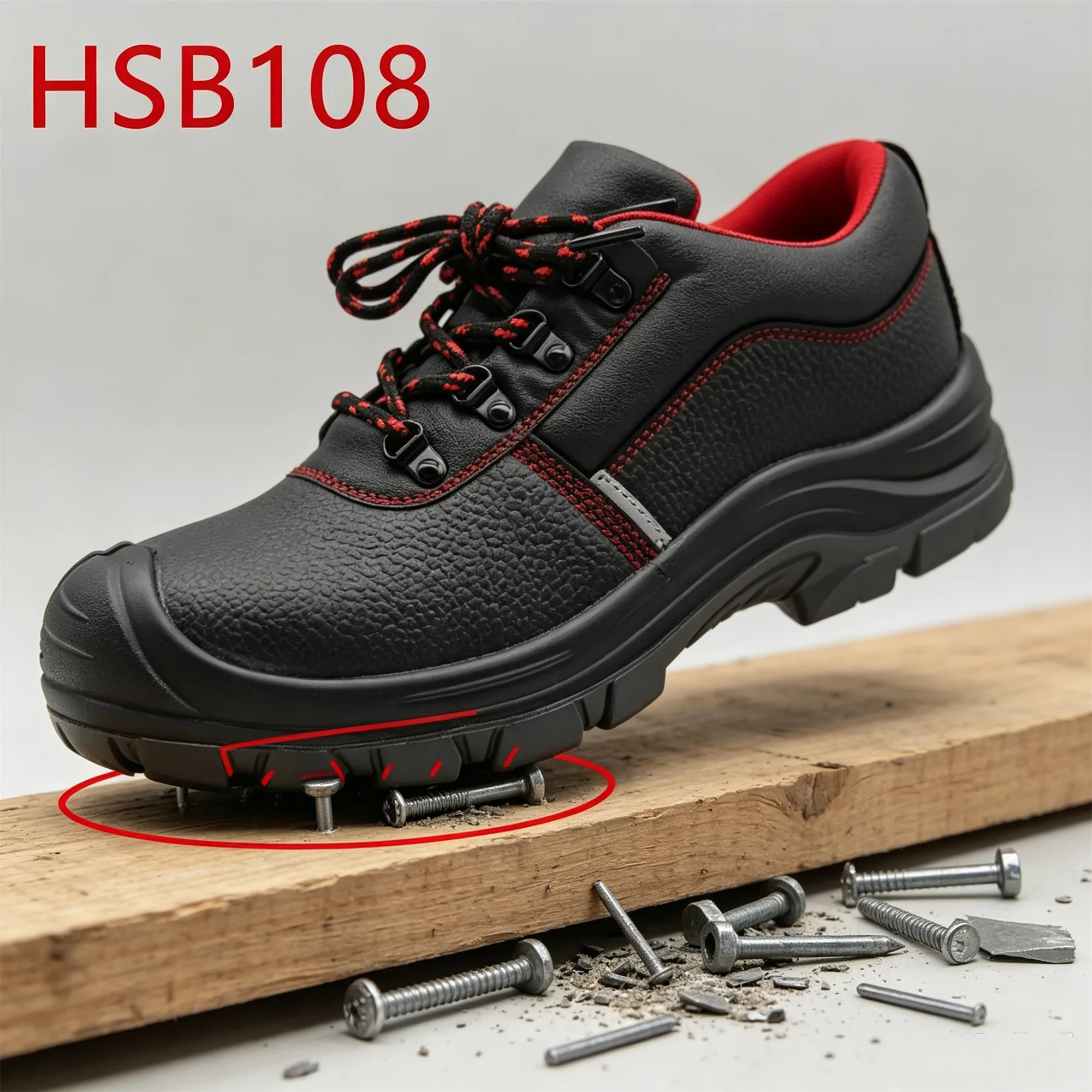 XYM,pipeline Trenching Anti-puncture 1100N Hua Singh Safety Boots Factory Output Anti-scratch Embossed Leather Work Shoes HSB108