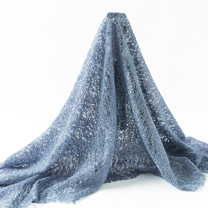 Лидер продаж 2020, французское Тюлевое Сетчатое свадебное платье, светло-голубое шнурковое кружево Шантильи для нигерийских свадебных вышивок с блестками