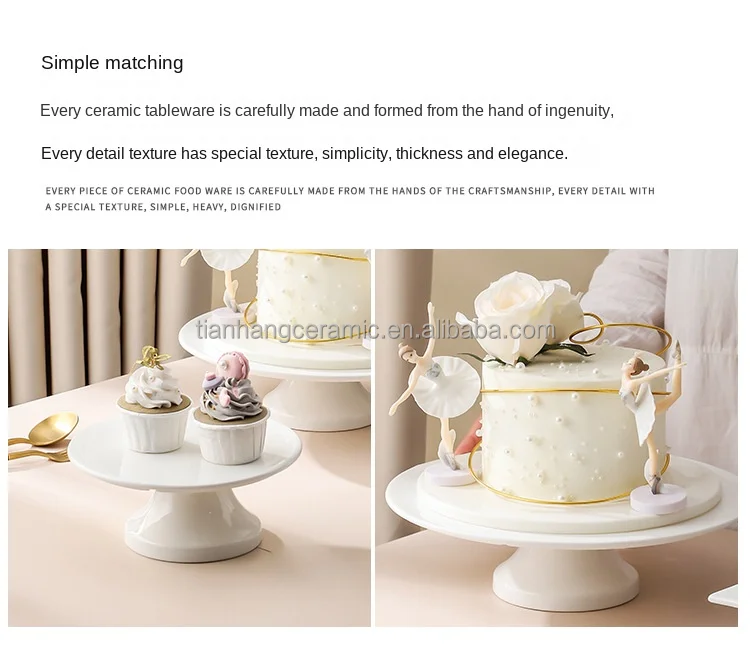 Simple Luxury White High Feet Creative Ceramic Fruit Plate Wedding Tea Time Dessert Plate Tableware Cake Food Server Plates Set.jpg