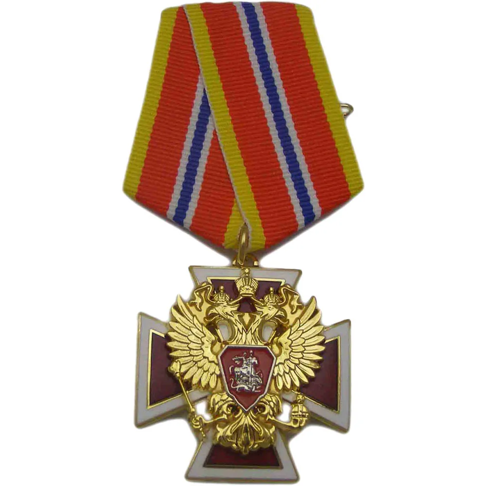 High Quality Custom Logo Gold Metal Medal Global Hawk Honorary Award with Plated Technique and Ribbon