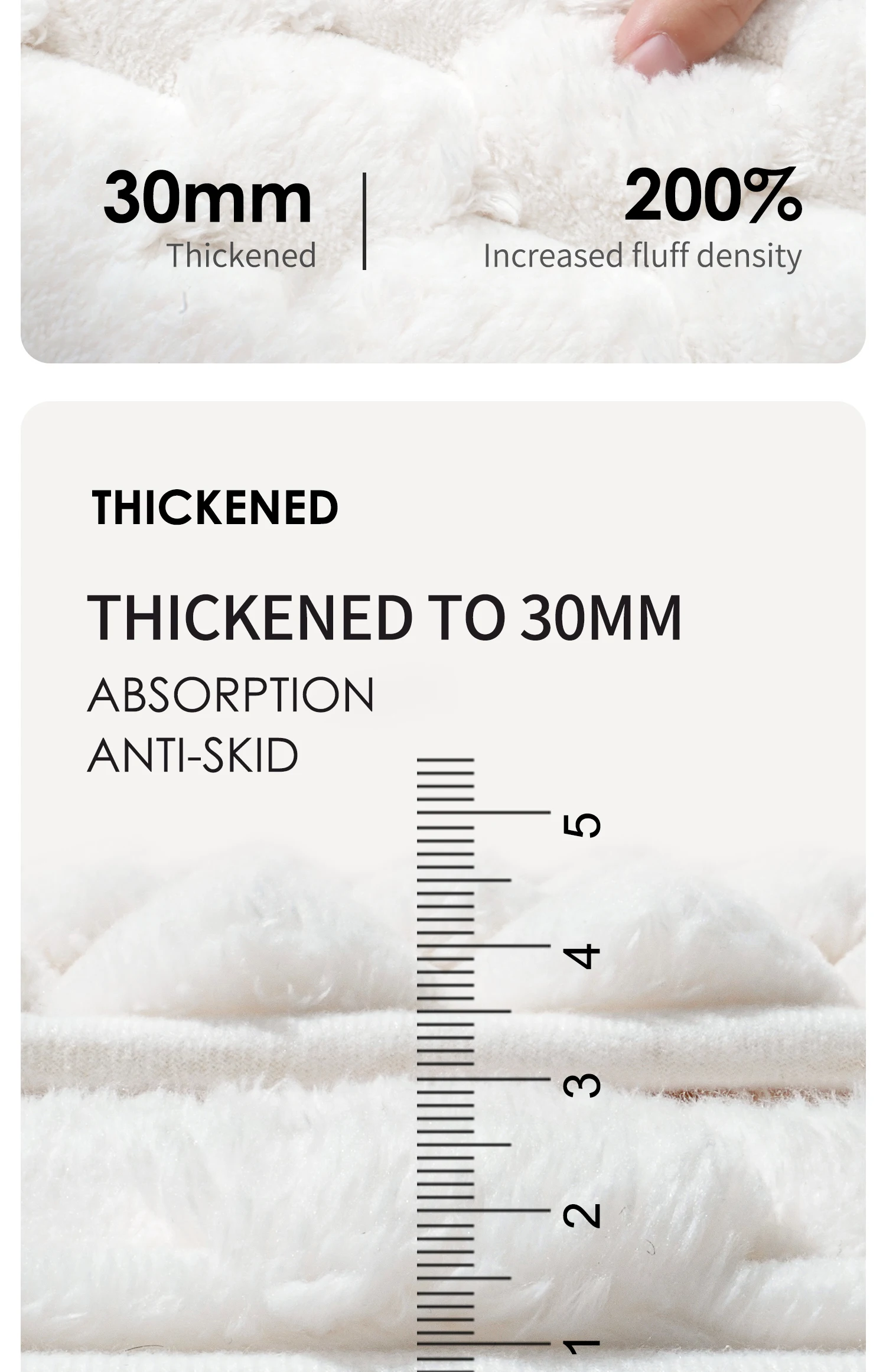 Upgraded thickened memory foam bathroom mat bathroom water-absorbent non-slip foot mat bath wipe foot mat back erasable