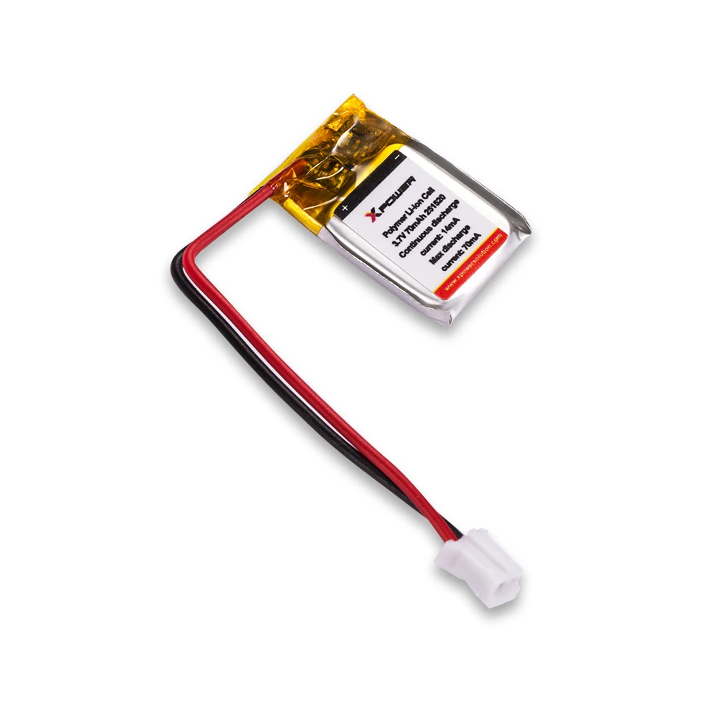 3.7v 70mah Rechargeable Small Lithium Polymer Battery For Smart Footwear