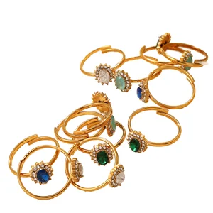 MW Wholesale Open Ring with Zirconia Rose Gold Rings Gold 18K Gold Plating Wholesale Stainless Steel Wedding Ring for Women