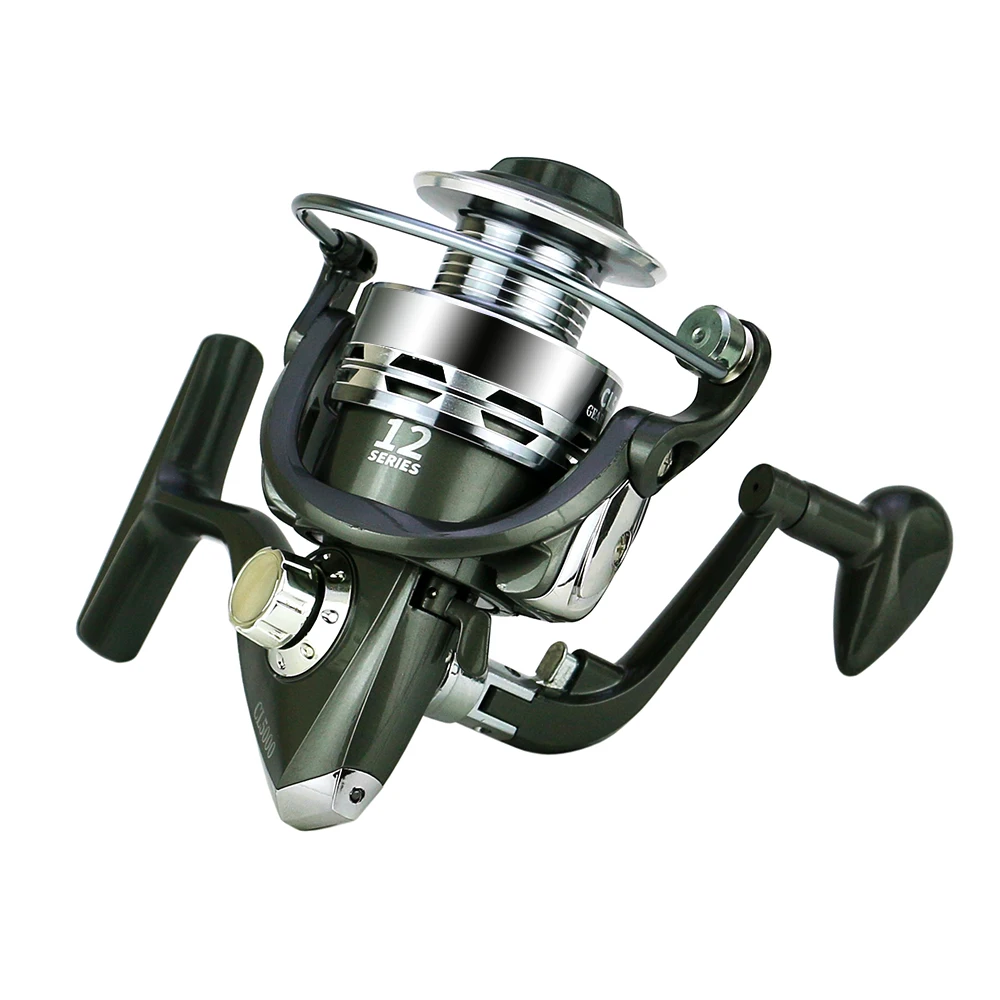 Cheap 1000-7000 Green Color 5.5:1 Spincaster Fishing Reel Lake Spinning  Wheel Reels Carrete De Pesca Spinning Reels for Pike