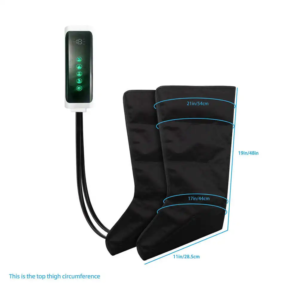 Air Leg Compression Boots Nylon Material Three Gear 15min Timing Athlete Muscle Soreness Pain Relief Compression Massager Black