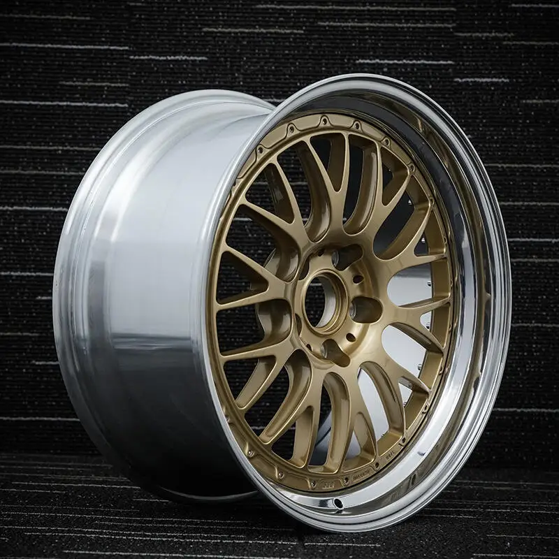 Polish Gold Alloy Car Chrome Wheel 5x120 5x112 5x114 18 19 20 21 22 Inch Concave Wheel Deep Dish