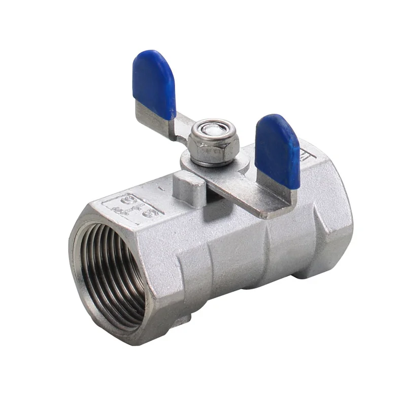 one piece stainless steel 304 butterfly handle manual female thread 1pc ball valve