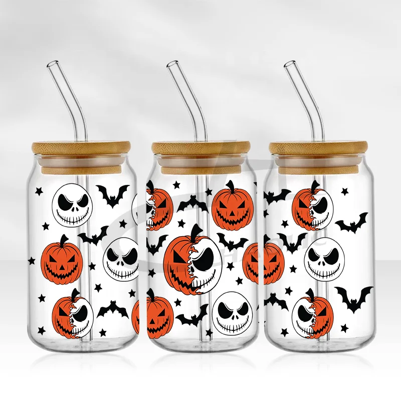 Factoroy Custom Transfer Printing UV DTF Cup Wraps Transfers For 16oz Libbey Glass Beer Cans 24oz 20oz 16oz Cold Cup Wraps