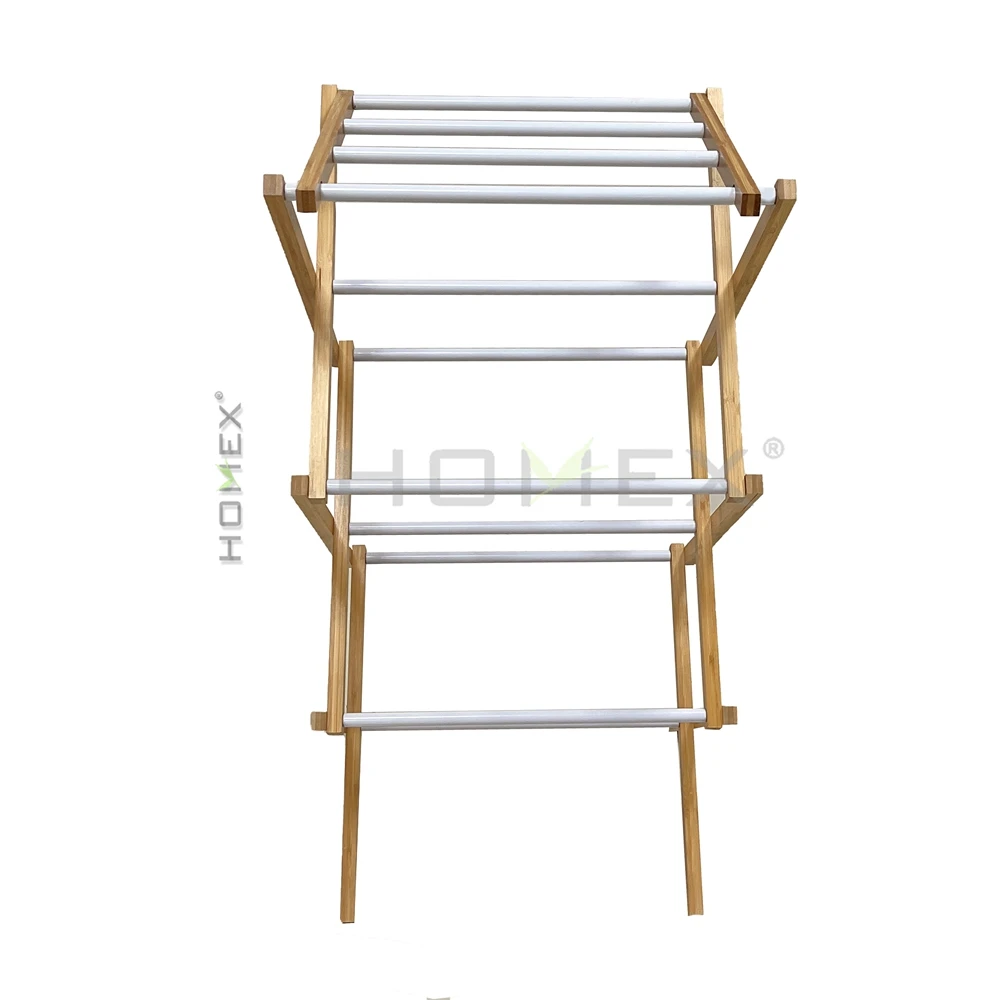 Folding Wooden Clothes Drying Rack Dry Laundry And Hang Clothes