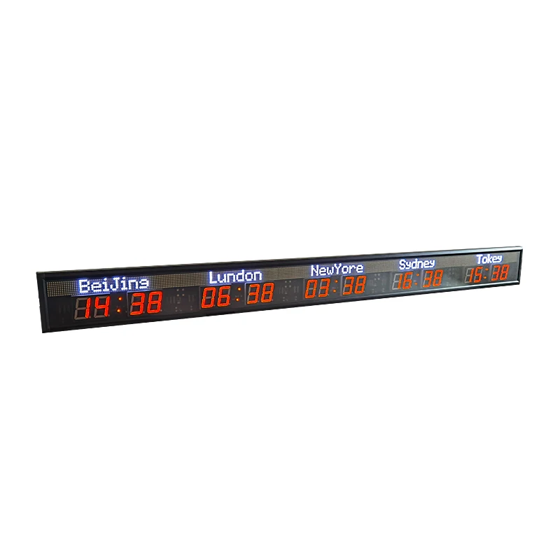 5 Time Zone World Clock Time Wall Clocks Time Zones White Led Digital Hotel City Clock