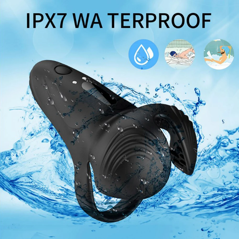Amoura vibrating cock ring with remote control, black food-grade silicone design