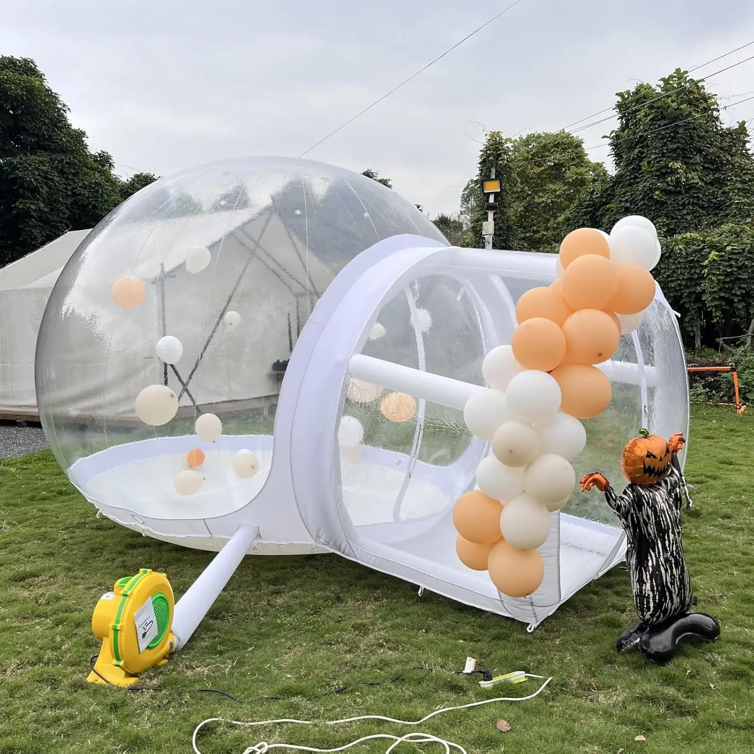 Giant Clear Inflatable Bubble Tent with 3m Diameter and 2m Tunnel for Kids Parties and Events
