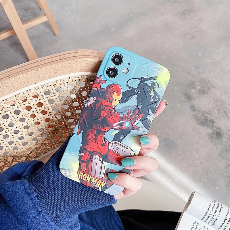 Cartoon Marvel Cell Phone Case 8 Plus Xr Xs Max Smartphone Cover For Iphone 11 12 Pro Cute Iron Man Soft Tpu Custom Design Buy Cell Phone Case Pebble Leather Phone Case Original