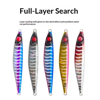 Boat Fishing Lure Iron Plate Bare Plate Noctilucent Long-Distance Sea Fishing Bait Wholesale 40g 60g 80g Sabiki Mackerel – Lure – view 4