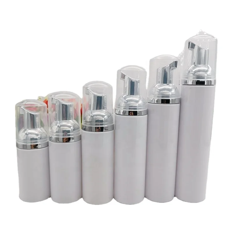 Factory supply 30ml 50ml 80ml 100ml  PET foam bottles with golden and silver UV foam dispenser
