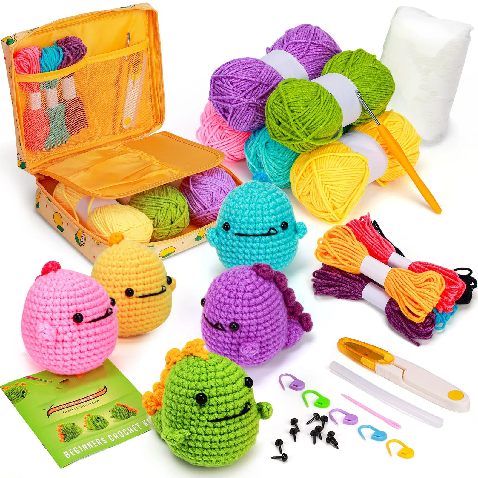 Beginner Crochet Kit Cute Dinosaur Complete Crochet Kit For Beginners