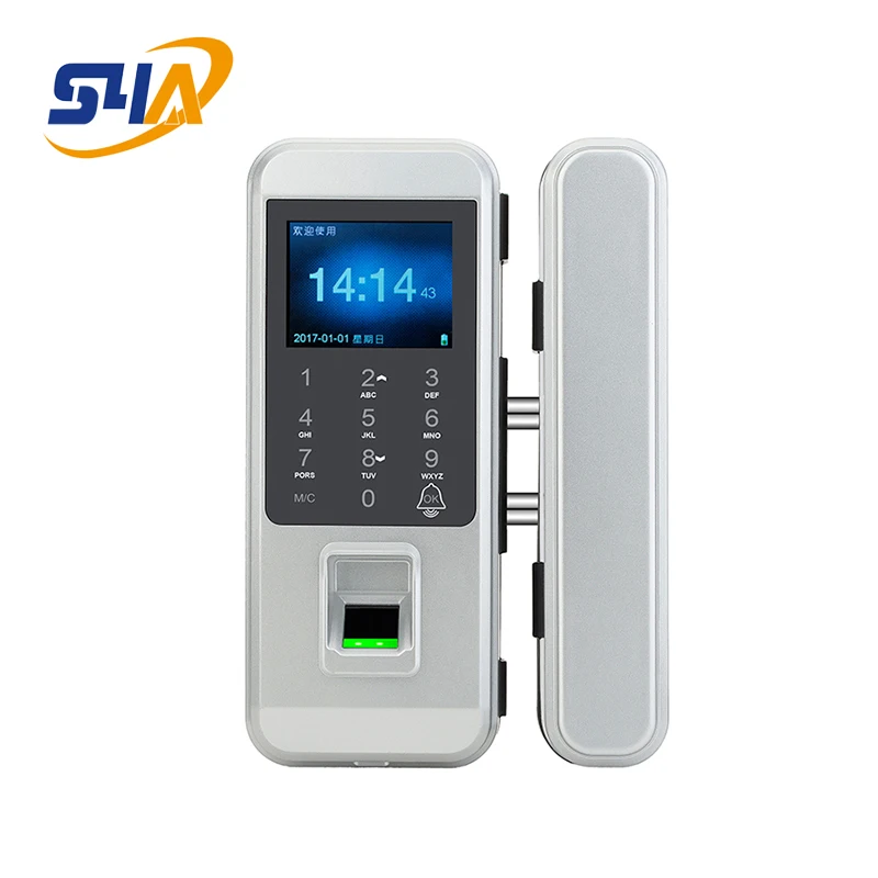 Цифровой кодовый замок со сканером отпечатков пальцев для стеклянной двери igкласса 300