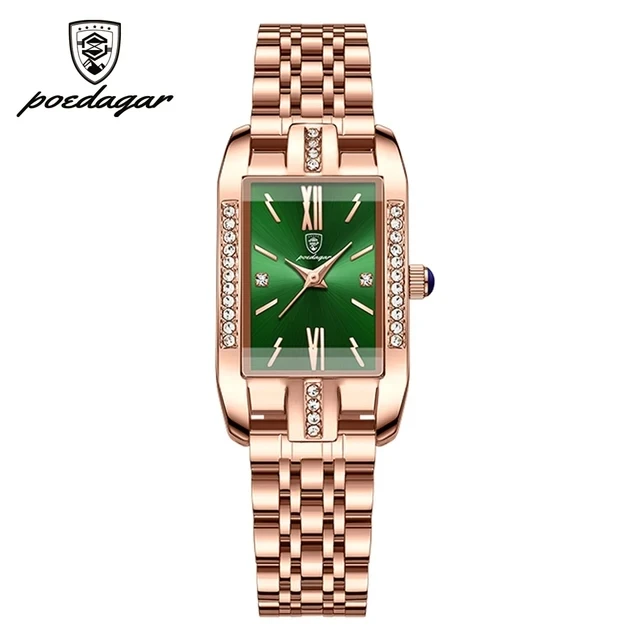 POEDAGAR 365 High Quality Diamond Watch Top Brand Fashion Business Rectangle Waterproof aperçu 7