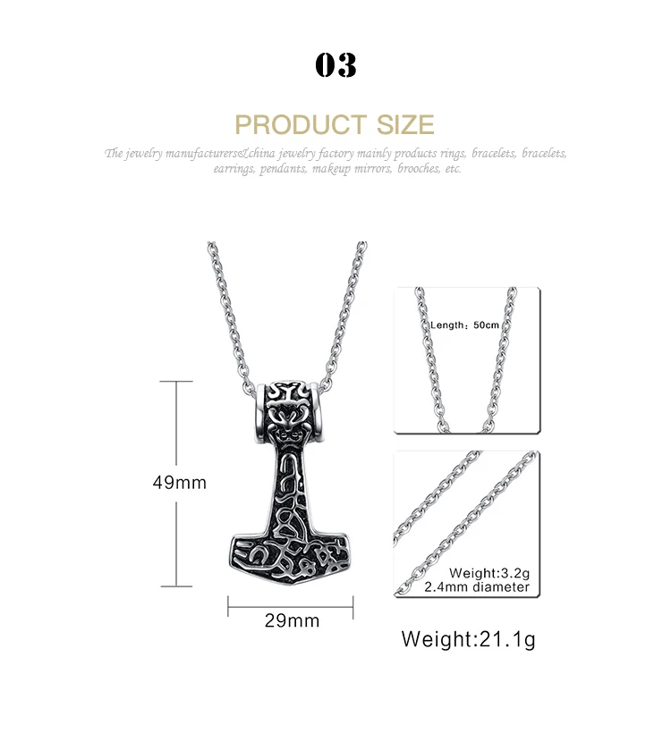 Wholesale Stainless Steel Axe Pendant Unisex Punk Jewelry Pendant Necklace PN-491
