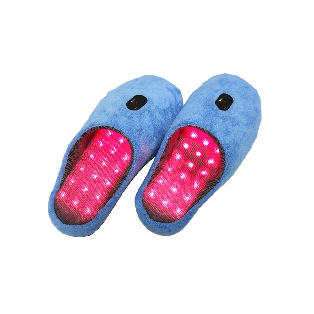 Shanglaite Red Light Therapy Slippers Relieve Pain On Foot Toes Instep With Red Infrared Light Blue Color