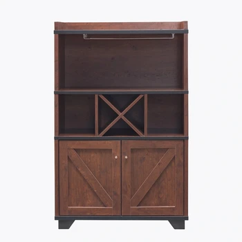 Factory Wholesale Panel Wood Furniture Antique Wooden Wine Cabinet for Kitchen/Living Room