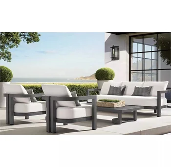 Modern Custom Garden Furniture Modular Aluminum Cushion patio Outdoor Couch Sofa Set with cushion