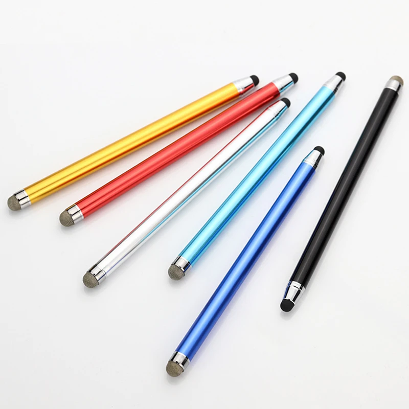 Металлическая заводская цена 2 в 1 стилус с логотипом на заказ с силиконовым наконечником стилус наконечник Рождественский подарок сенсорная ручка с сетчатым наконечником