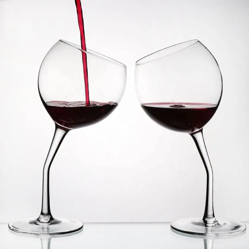 Tipsy Wine Glasses from Dann, Fun Wine Glasses with Bent Stems, Made in USA
