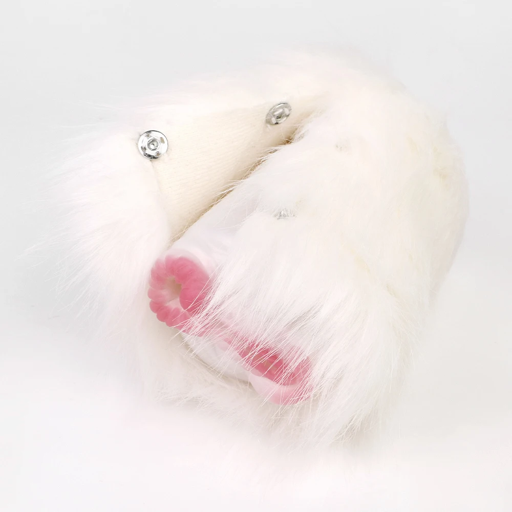 GEEBA Soft Masturbation Cup Double Hole Silicone Male Adult Sex Toy Wholesale Fantasy Little Red Hare Plush Monster Pussy Pocket