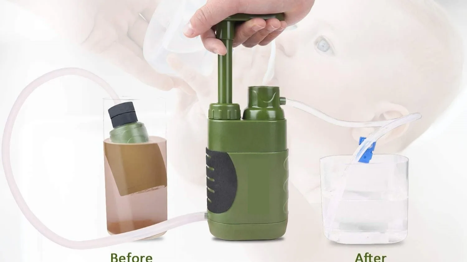 Ampmoutdoor Personal Outdoor Camping Portable Water Purifier Pump Water