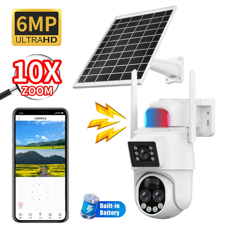 Easy Install WiFi/4G Dual Mode with AI Motion Detection 1080P Solar Powered IP Security Camera for Outdoor Smart Home Use