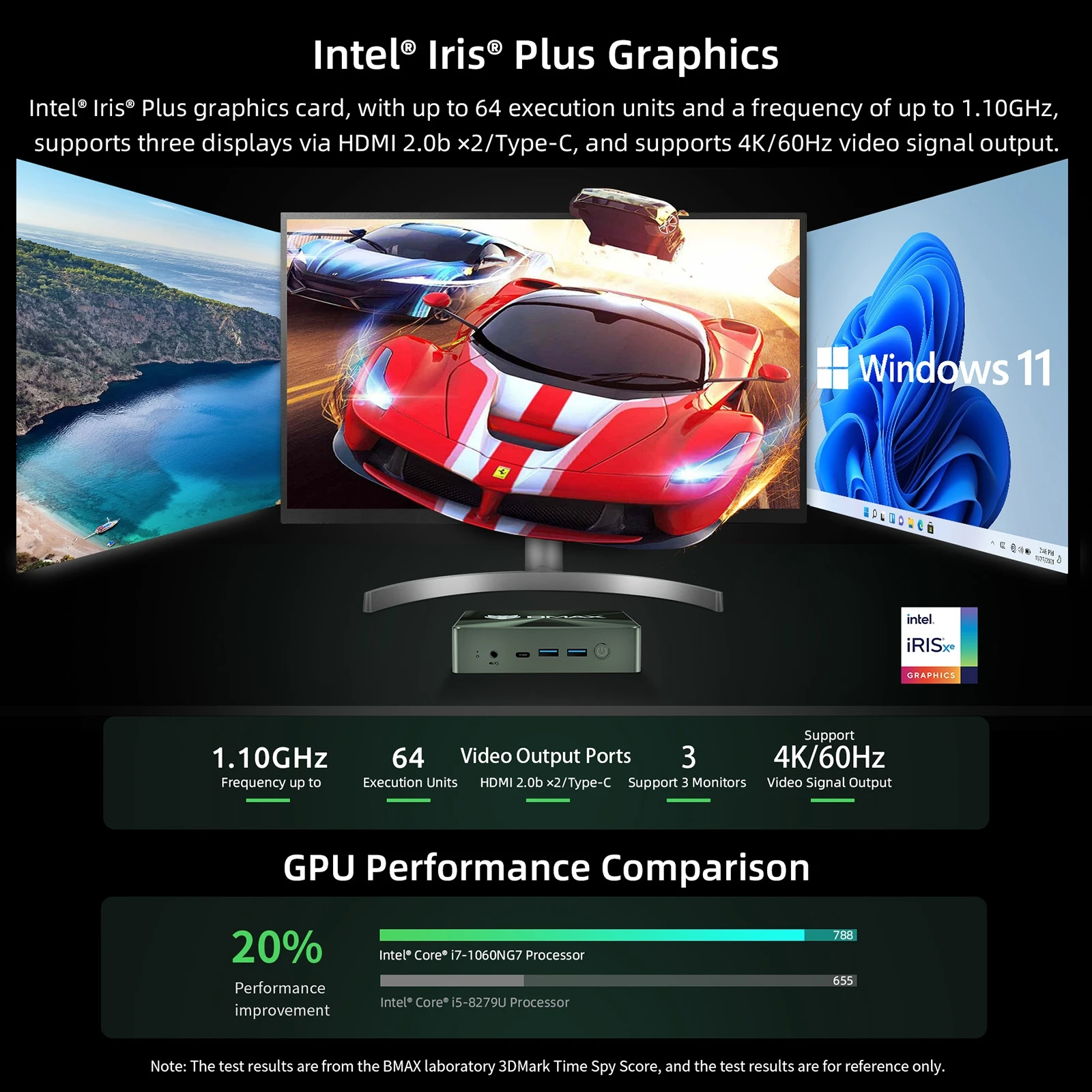 BMAX B6 Power Win11 Mini PC - 16GB RAM, 1TB SSD, Core I7