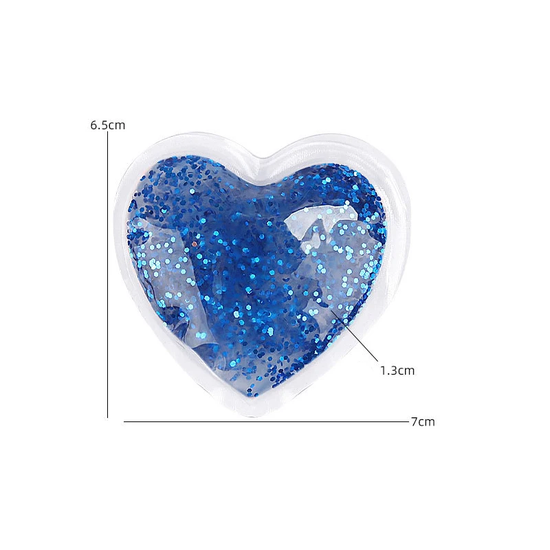 heart shape hot cold packs reusable custom logo sequin glitter hot cold compress pvc mini gel ice pack for cooler