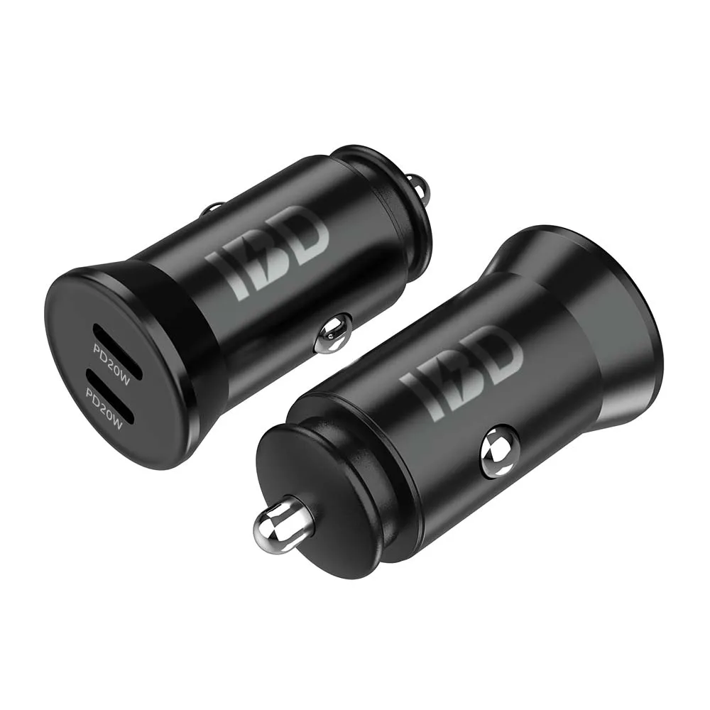 
 High Quality IBD Mini Dual USB Car Charger PD20 Watt Type C Car Charger With Fast Charging  