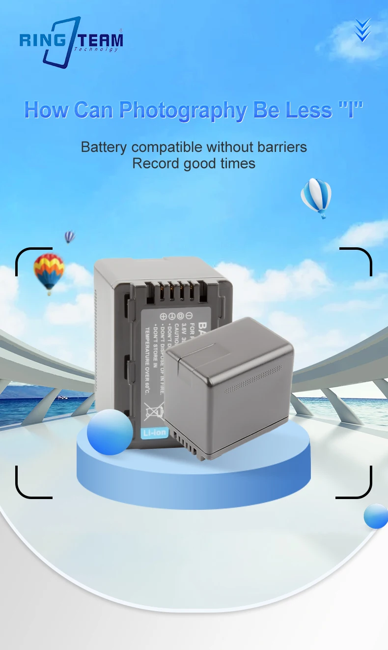 3.6V 3900mAh VW-VBT380 Battery Pack Rechargeable VWVBT380 Lithium ion Batteries for HC-V110 HC-V130 HC-V160 HC-V180 Cameras supplier