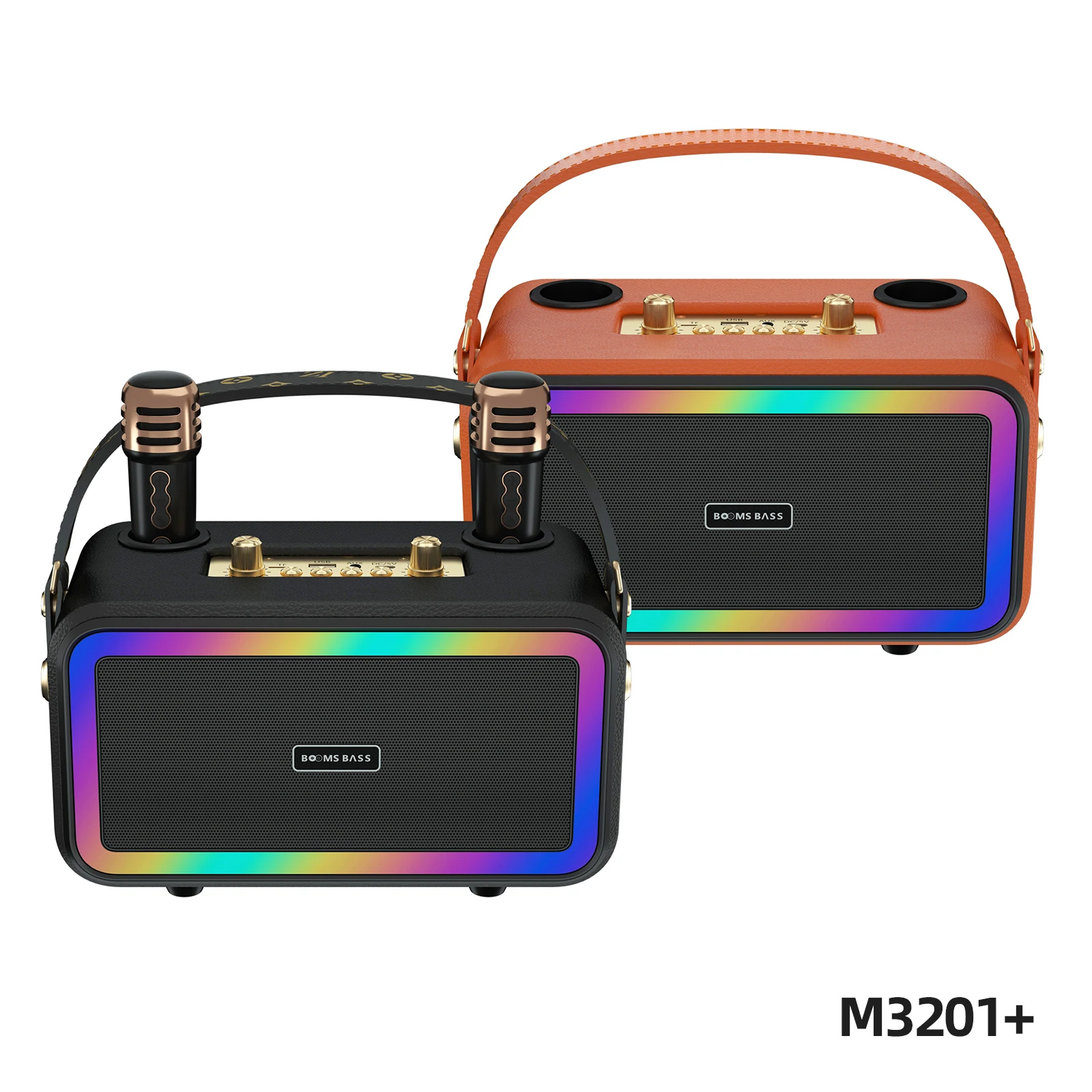 BOOMS BASS M3201 アウトドアカラオケステレオ M3201+ Waterproof Outdoor Speaker with Colorful Lights, Clear