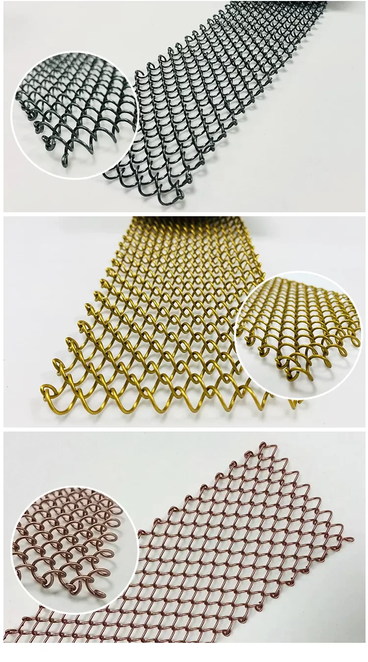 Decorative Coiled Wire Fabric Fabric Coil/metal Mesh Curtain For Home