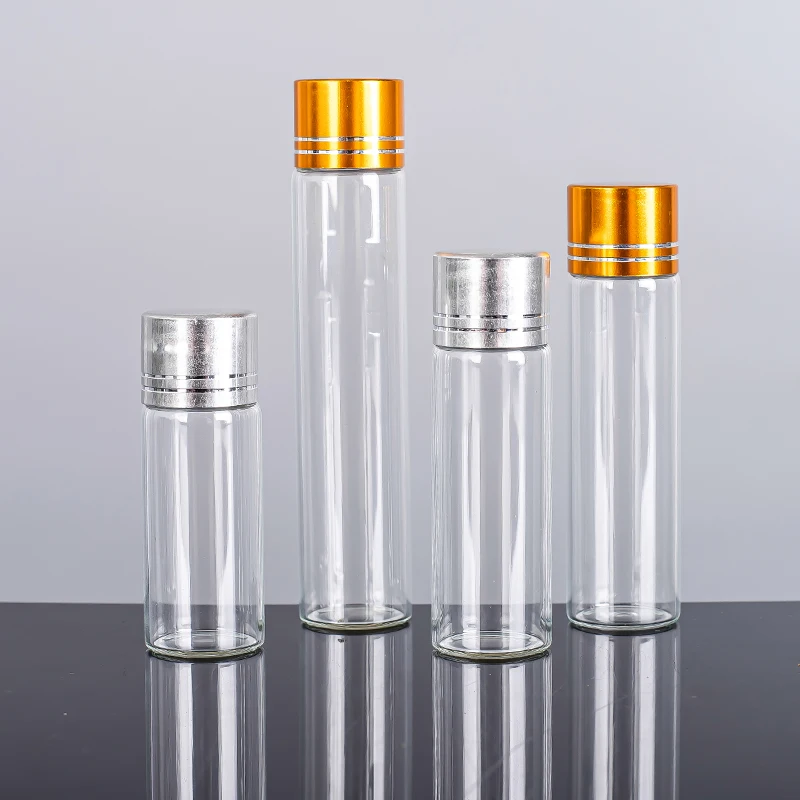 Glass Vials 5ml 10ml 20ml 25ml 30ml Mini Sealing Cosmetic Attar Oil Bottle Tester Bottle Tube With Spiral Cap