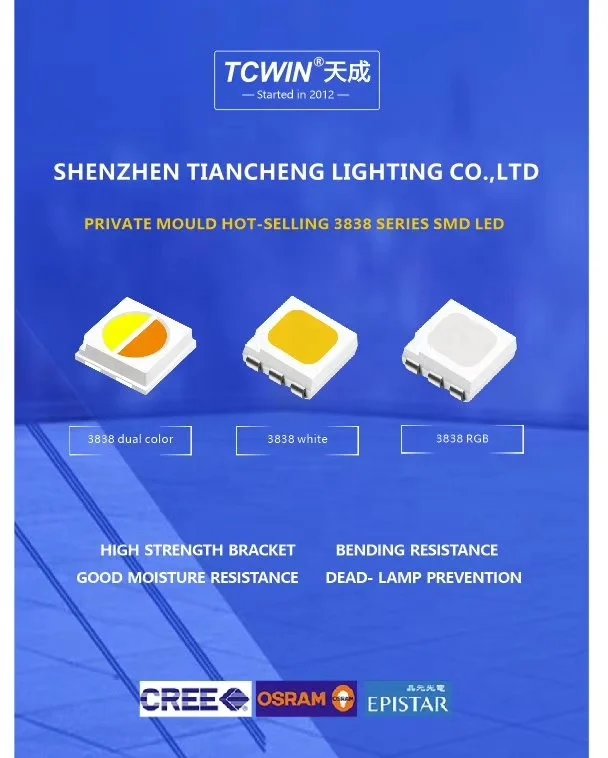 TCWIN Patent Product 3838 RGB Smd Led with High Strength