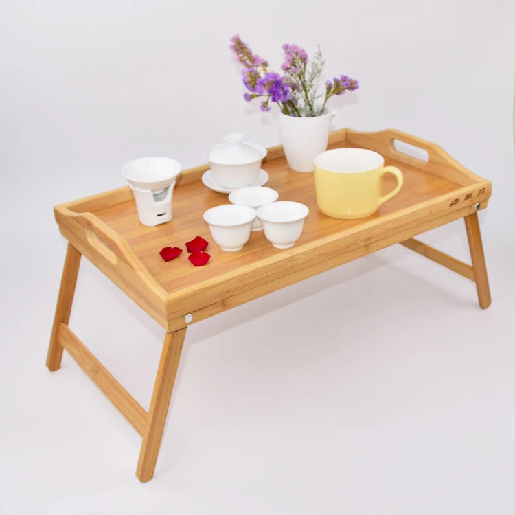 Wholesale Multifunction Woodden Food Serving Plate Tray Bamboo Bed Table Breakfast Tray With Foldable Legs Buy Bamboo Serving Tray With Legs Rectangular Folding Dinner Plate Storage Tray Bamboo Small Dining Desk Home Decorative
