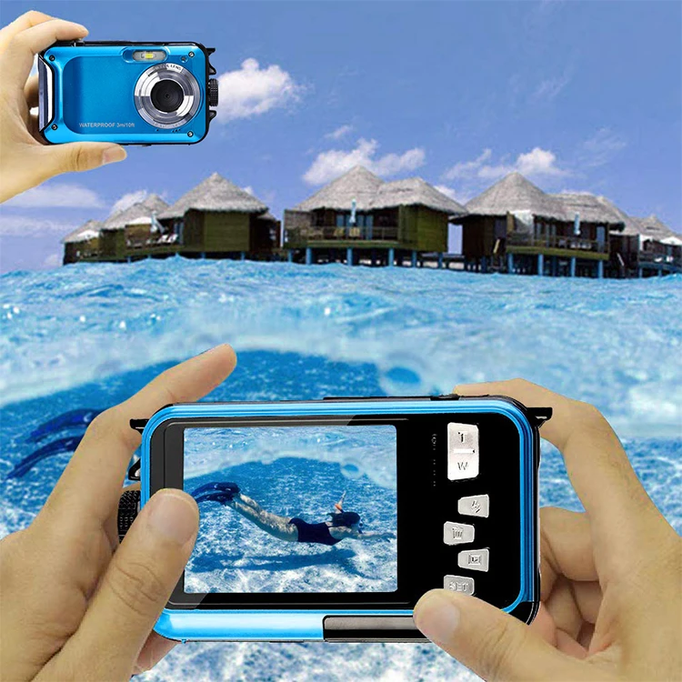 Rechargeable Full 1080p Holiday Underwater Digital Camera Diving Body