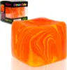 Bonbon au malt carré cannelé orange de 5,5 cm