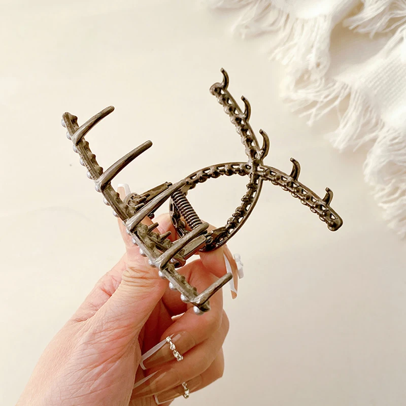 Jiayu Rhinestone Pearl Hair Claw Clips - Elegant & Durable display picture 3