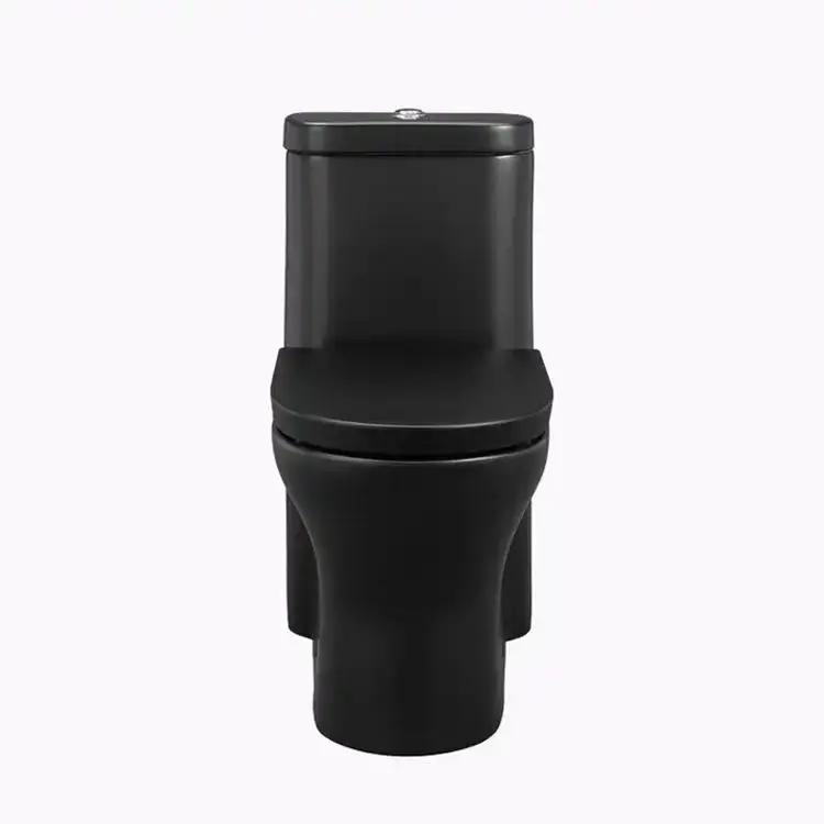 Ceramic Elongated One-piece Black European Russian Turkish Style WC Toilet in Sanitary Ware Toilet Bowl and WC Bowl