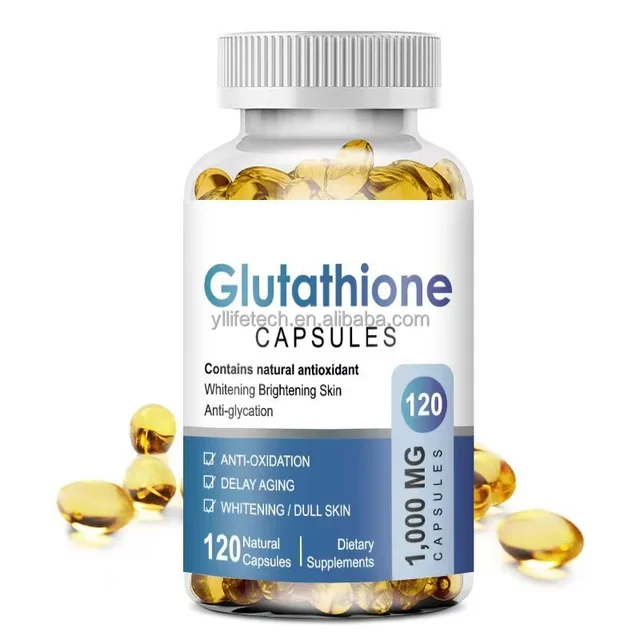 OEM Glutathione Soft Capsule Skin Whitening Capsules 120pcs Pills L-Glutathione Vegan Softgels
