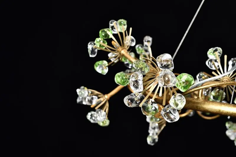 Meerosee Crystal Copper Pendant Lighting Wedding Tree Branch Chandelier for Living Room Modern MD87042