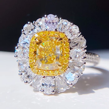 Customized luxury royal wedding engagement ring diamond ring gift 18k gold natural diamond ring for women jewelry